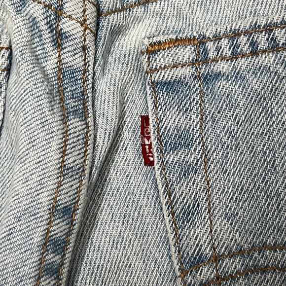 Levi's Light Blue Straight Leg Jeans with White Star Accents - Picture 13 of 14